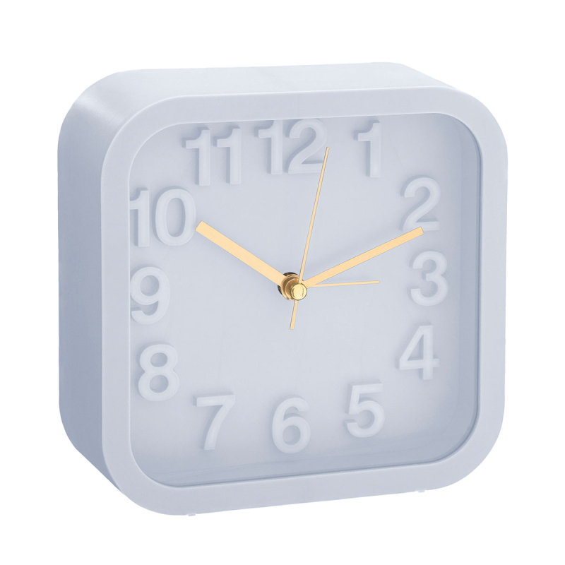 Ρολόι Επιτραπέζιο (13.1x13.1) Αθόρυβο - Ξυπνητήρι A-S Alvin 166916 Square Grey