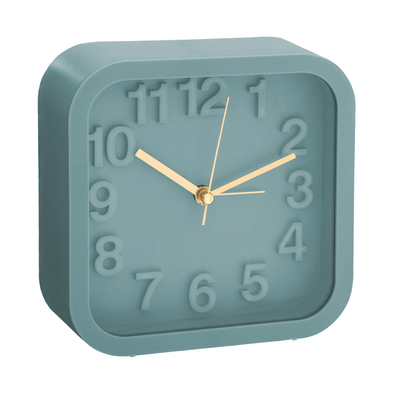 Ρολόι Επιτραπέζιο (13.1x13.1) Αθόρυβο - Ξυπνητήρι A-S Alvin 166916 Square Blue
