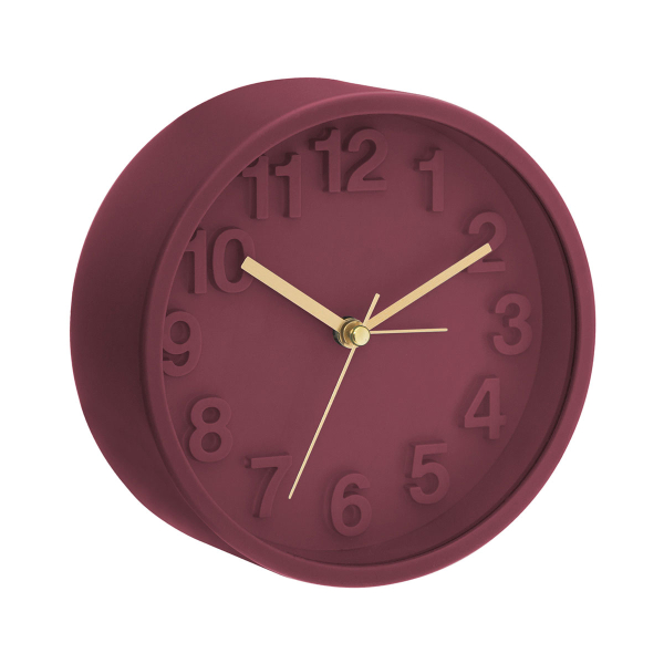 Ρολόι Επιτραπέζιο (Φ13.3) Αθόρυβο - Ξυπνητήρι A-S Alvin 166916 Round Red