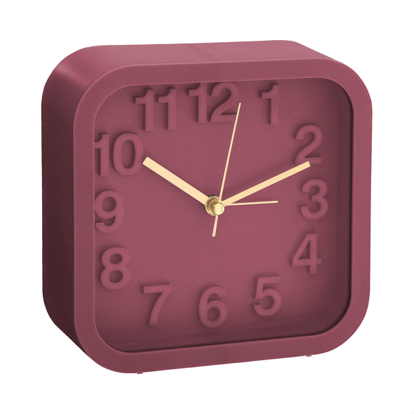 Ρολόι Επιτραπέζιο (13.1x13.1) Αθόρυβο - Ξυπνητήρι A-S Alvin 166916 Square Red