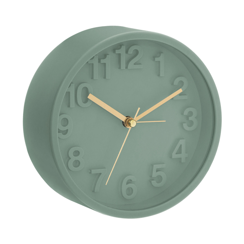 Ρολόι Επιτραπέζιο (Φ13.3) Αθόρυβο - Ξυπνητήρι A-S Alvin 166916 Round Green
