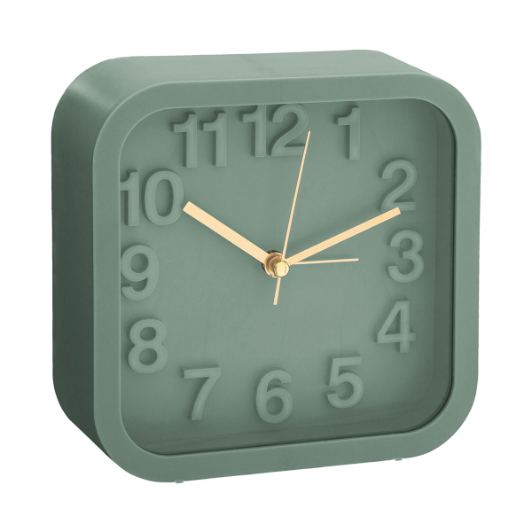 Ρολόι Επιτραπέζιο (13.1x13.1) Αθόρυβο - Ξυπνητήρι A-S Alvin 166916 Square Green