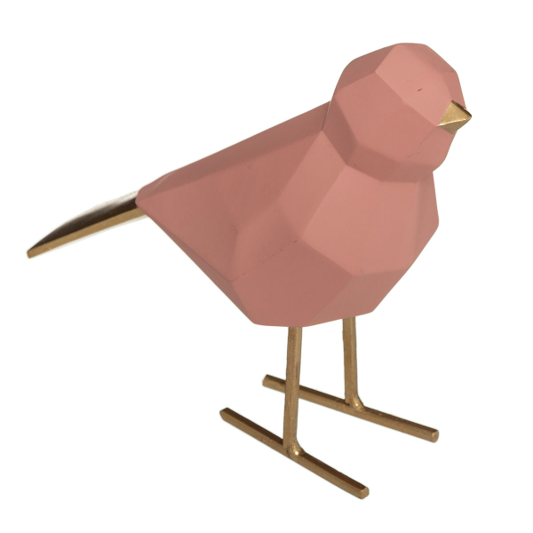 Διακοσμητική Φιγούρα Πουλί (16.5x7x16) A-S Origami 182281 Rose