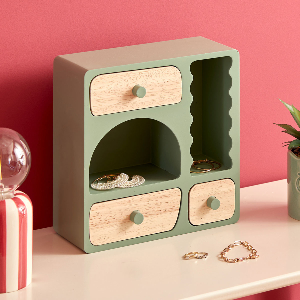 Μπιζουτιέρα Με Συρτάρια (23.8x11x23.8) A-S Cheri 211538 Green