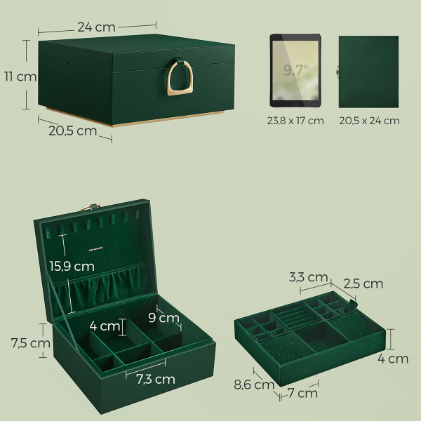Μπιζουτιέρα Κουτί (24x20.5x11) Songmics JBC165C01