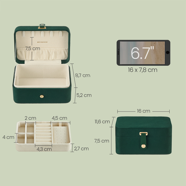 Μπιζουτιέρα Ταξιδίου (16x11.6x7.5) Songmics JBC166C04