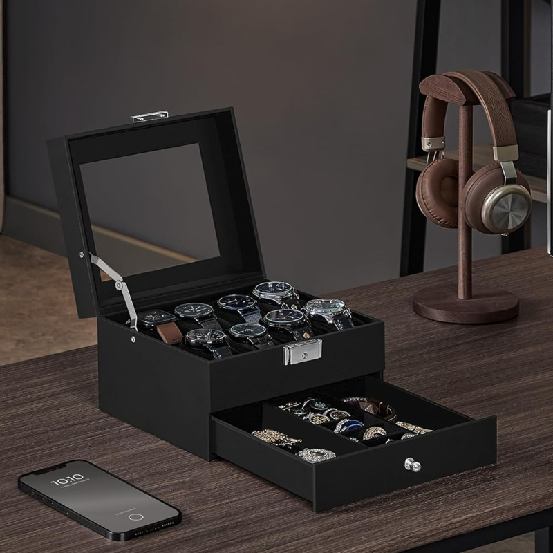 Θήκη Για 8 Ρολόγια & Κοσμήματα (22x18.5x13.5) Songmics JWB080B01