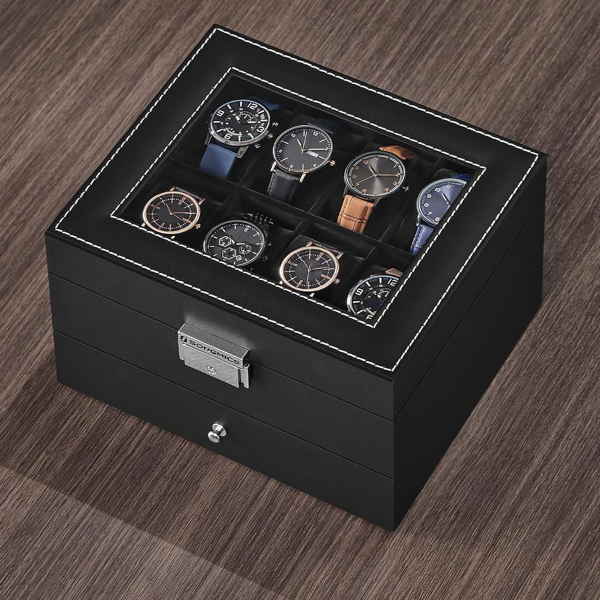 Θήκη Για 8 Ρολόγια & Κοσμήματα (22x18.5x13.5) Songmics JWB080B01