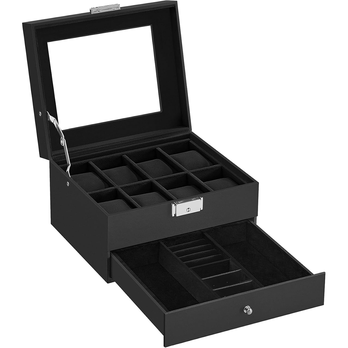 Θήκη για 8 Ρολόγια Κοσμήματα (22X18 5X13 5) Songmics Jwb080B01 Home Οργάνωση & Αποθήκευση Μπιζουτιέρες Κοσμηματοθήκες Spitishop