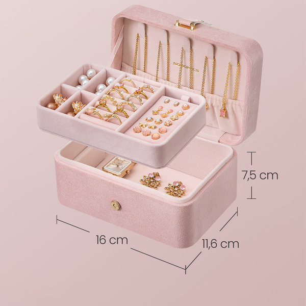 Μπιζουτιέρα Ταξιδίου (16x11.6x7.5) Songmics JBC166R02