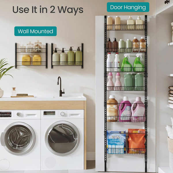 Ραφιέρα Οργάνωσης Πόρτας/Τοίχου 8 Θέσεων (42.9x12.6x210.3) Songmics KCS047B01