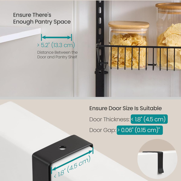 Ραφιέρα Οργάνωσης Πόρτας/Τοίχου 8 Θέσεων (42.9x12.6x210.3) Songmics KCS047B01