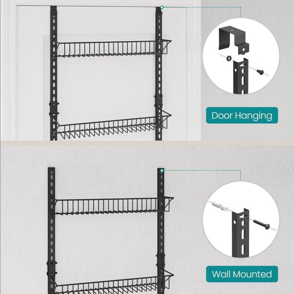Ραφιέρα Οργάνωσης Πόρτας/Τοίχου 8 Θέσεων (42.9x12.6x210.3) Songmics KCS047B01