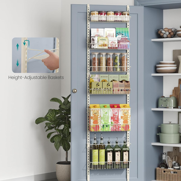 Ραφιέρα Οργάνωσης Πόρτας/Τοίχου 8 Θέσεων (42.9x12.6x210.3) Songmics KCS047W01