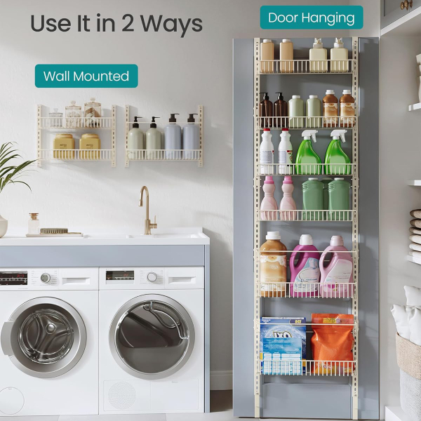 Ραφιέρα Οργάνωσης Πόρτας/Τοίχου 8 Θέσεων (42.9x12.6x210.3) Songmics KCS047W01