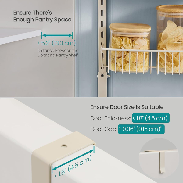 Ραφιέρα Οργάνωσης Πόρτας/Τοίχου 8 Θέσεων (42.9x12.6x210.3) Songmics KCS047W01