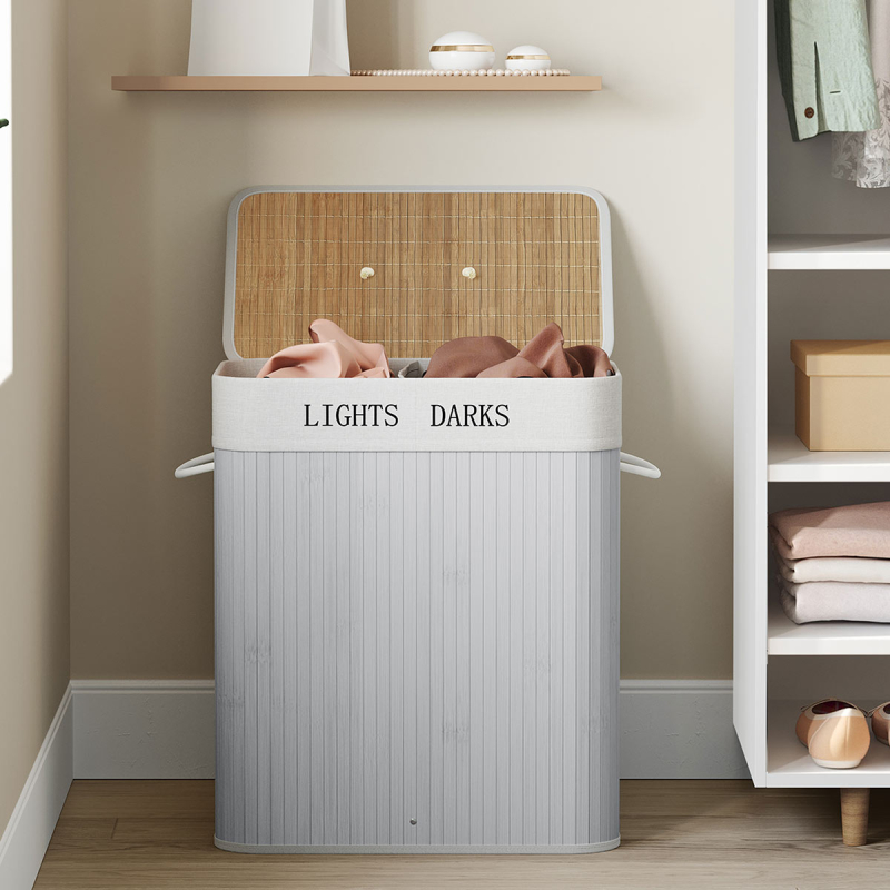 Καλάθι Απλύτων 2 Θέσεων (52x32x62.5) Songmics LCB064G03