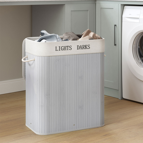 Καλάθι Απλύτων 2 Θέσεων (52x32x62.5) Songmics LCB064G03