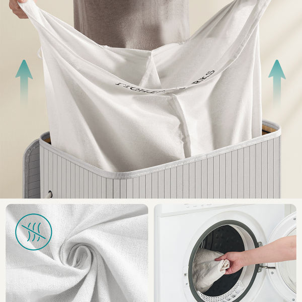 Καλάθι Απλύτων 2 Θέσεων (52x32x62.5) Songmics LCB064G03