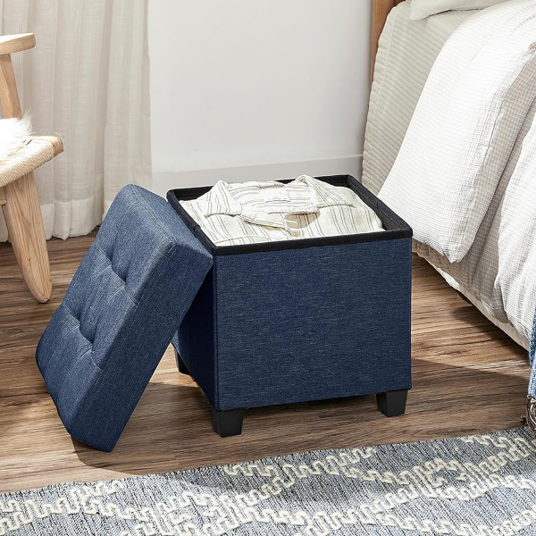 Σκαμπό Με Αποθηκευτικό Χώρο (38x38x40) Songmics LSF014I01V1