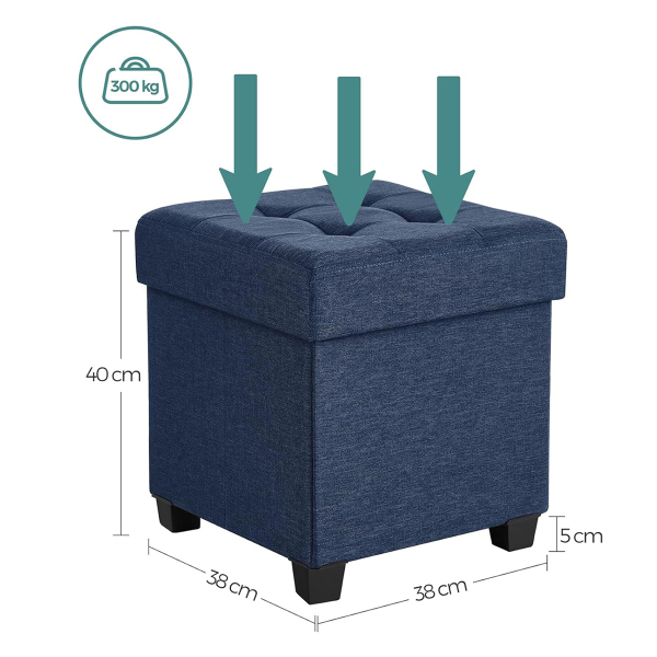 Σκαμπό Με Αποθηκευτικό Χώρο (38x38x40) Songmics LSF014I01V1