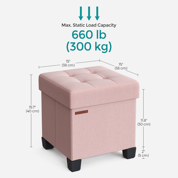 Σκαμπό Με Αποθηκευτικό Χώρο (38x38x40) Songmics LSF014P01