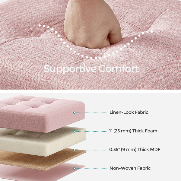 Σκαμπό Με Αποθηκευτικό Χώρο (38x38x40) Songmics LSF014P01