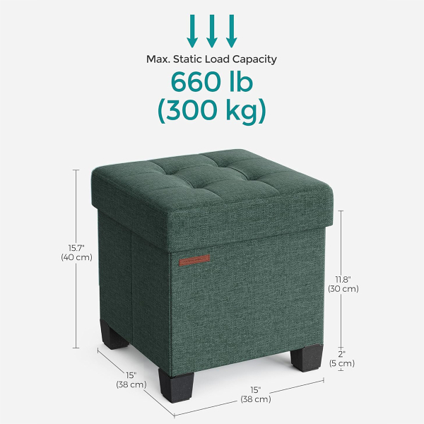 Σκαμπό Με Αποθηκευτικό Χώρο (38x38x40) Songmics LSF014C01