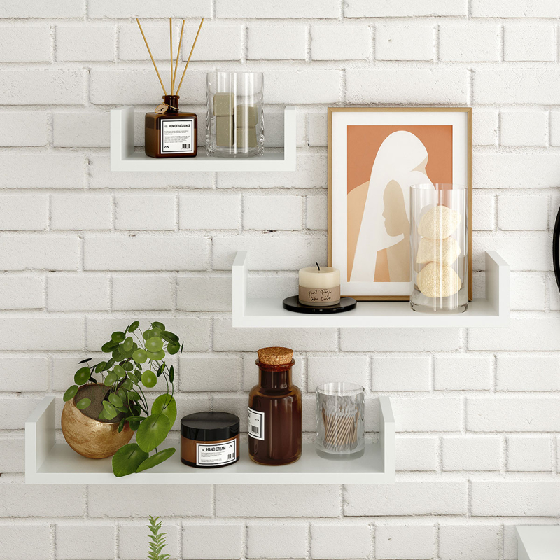 Ράφια Τοίχου (Σετ 3τμχ) Songmics LWS66WV2