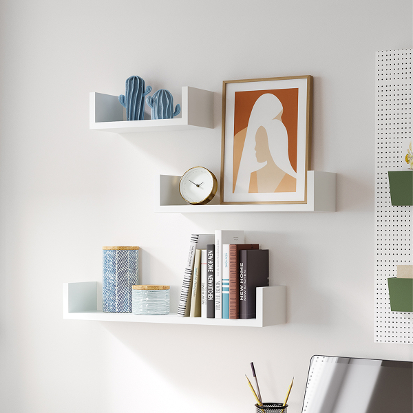 Ράφια Τοίχου (Σετ 3τμχ) Songmics LWS66WV2