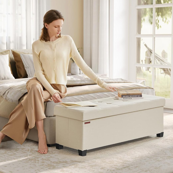 Ταμπουρέ Με Αποθηκευτικό Χώρο (110x38x40) Songmics LSF018W01