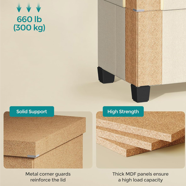 Ταμπουρέ Με Αποθηκευτικό Χώρο (110x38x40) Songmics LSF018W01