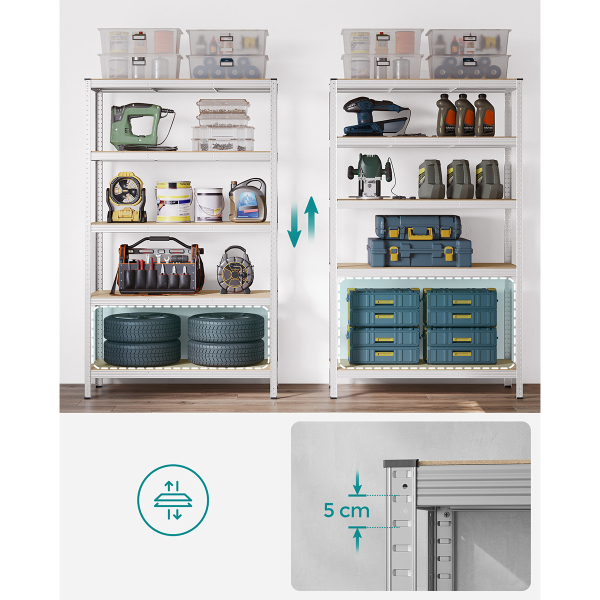 Μεταλλική Ραφιέρα Δαπέδου 5 Θέσεων (120x60x200) Songmics GLR060E01