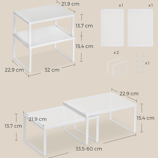 Ράφια Οργάνωσης (Σετ 2τμχ) Songmics KCS01WTV1
