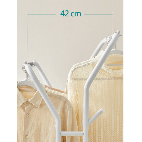 Κρεμάστρα Δαπέδου Διπλή 155εκ. Τροχήλατη Songmics HSR107W01V2