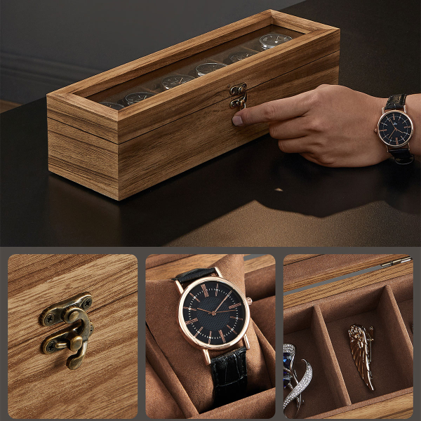 Θήκη Για 6 Ρολόγια (35x10x8.5) Songmics JOW006K01