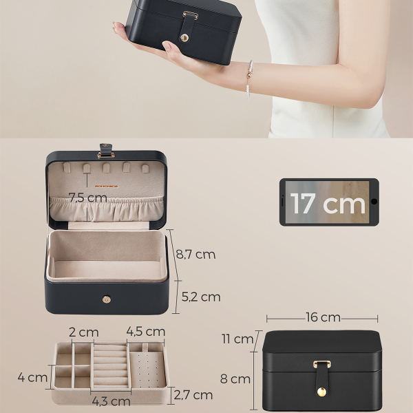 Μπιζουτιέρα Ταξιδίου (16x11.6x7.5) Songmics JBC166B01