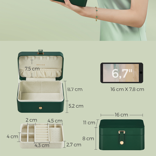 Μπιζουτιέρα Ταξιδίου (16x11.6x7.5) Songmics JBC166C01