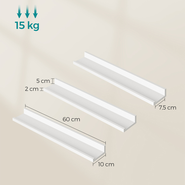 Ράφια Τοίχου (Σετ 3τμχ) Songmics LWS061W01V1