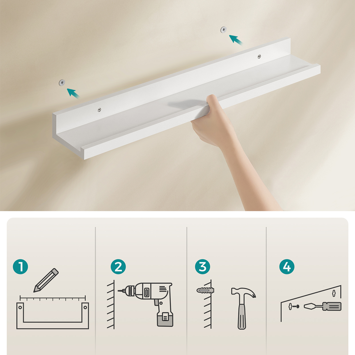 Ράφια Τοίχου (Σετ 3Τμχ) Songmics Lws061W01V1 Home Οργάνωση & Αποθήκευση Spitishop