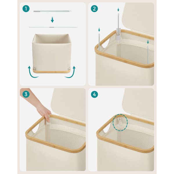 Καλάθι Απλύτων (42x32x70.5) Songmics LCB509W01V1