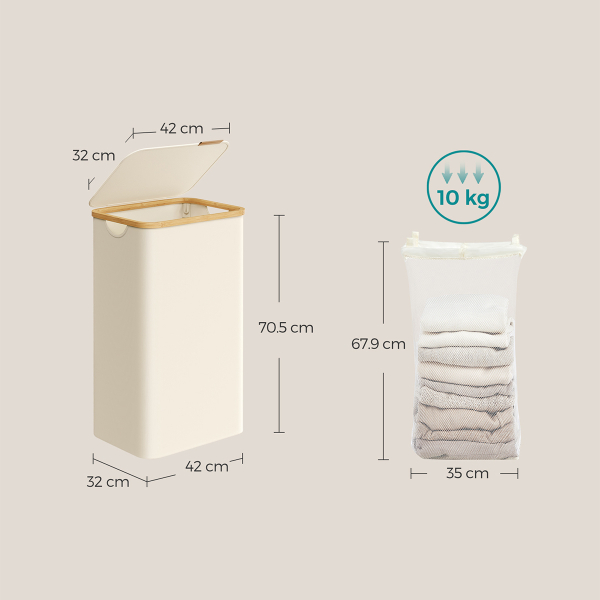 Καλάθι Απλύτων (42x32x70.5) Songmics LCB509W01V1