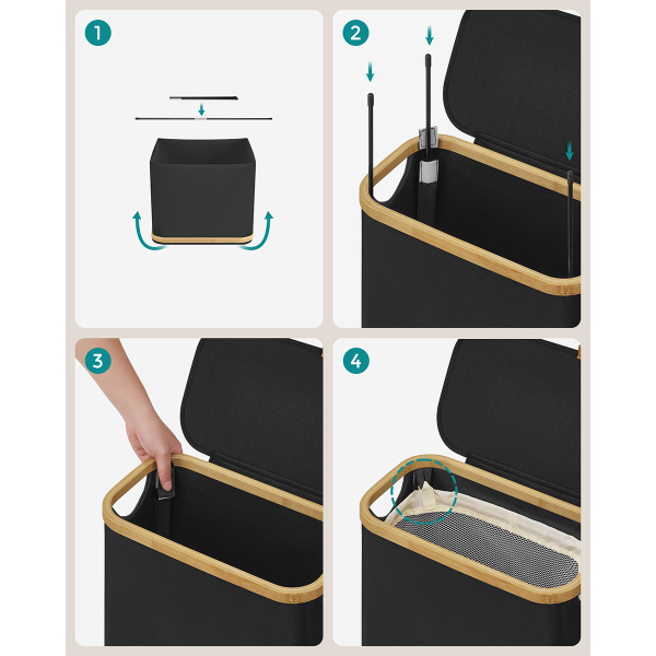 Καλάθι Απλύτων (42x22.5x70.5) Songmics LCB506B01V1