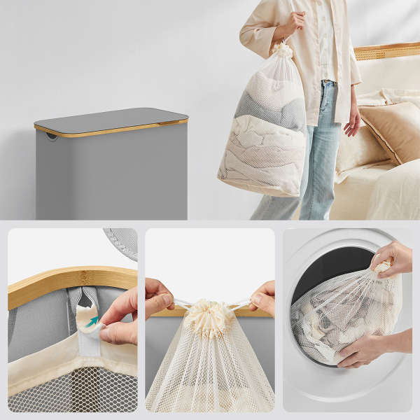 Καλάθι Απλύτων 3 Θέσεων (60x38.5x70.5) Songmics LCB515G01V1