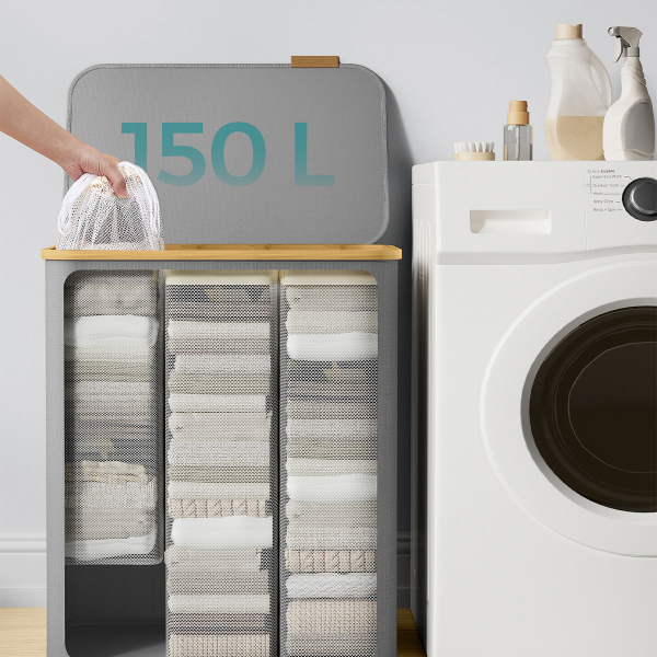 Καλάθι Απλύτων 3 Θέσεων (60x38.5x70.5) Songmics LCB515G01V1