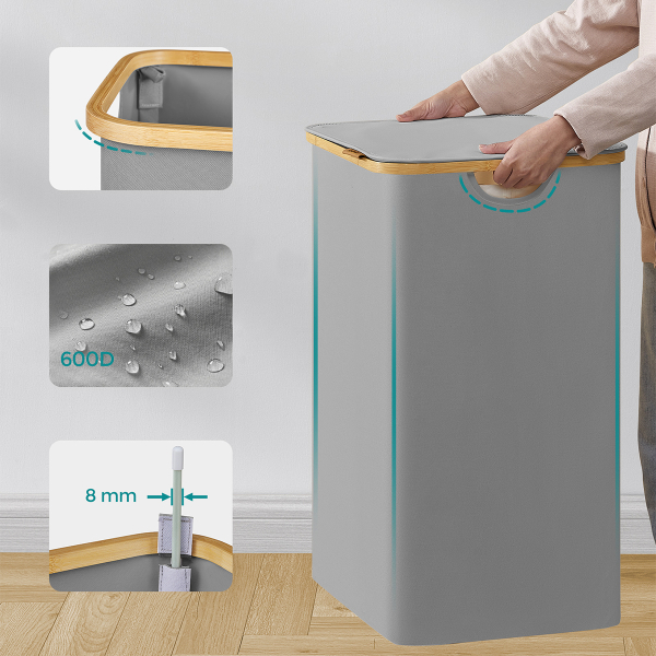 Καλάθι Απλύτων 3 Θέσεων (60x38.5x70.5) Songmics LCB515G01V1