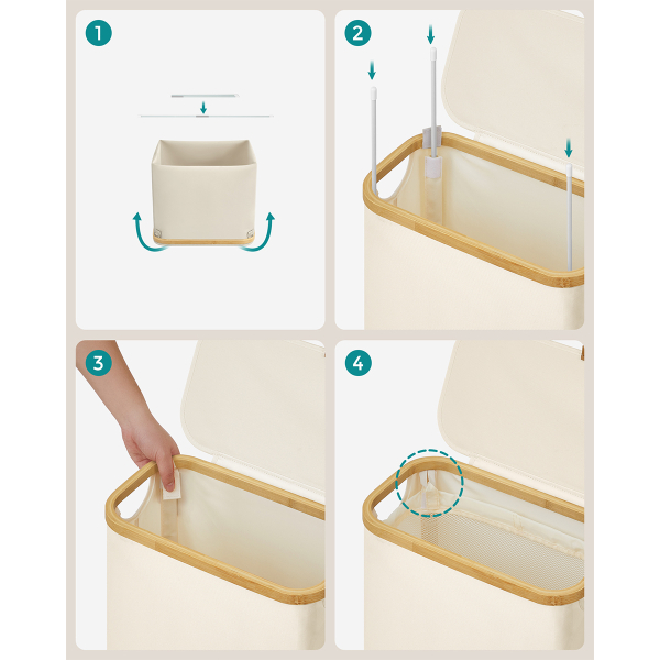 Καλάθι Απλύτων (42x22.5x70.5) Songmics LCB506W01V1