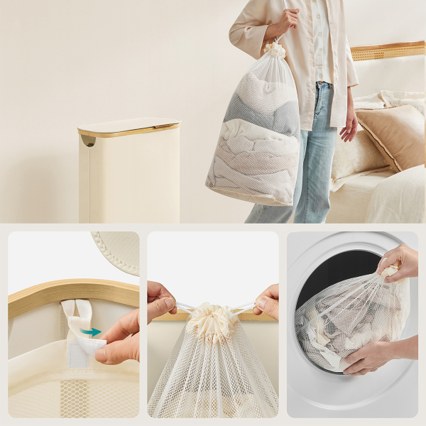 Καλάθι Απλύτων (42x22.5x70.5) Songmics LCB506W01V1