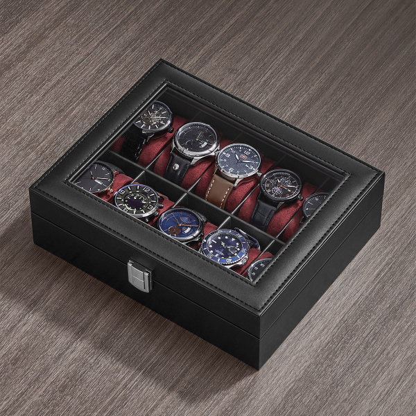 Θήκη Για 10 Ρολόγια (25.5x20.2x7.8) Songmics JWB010R01