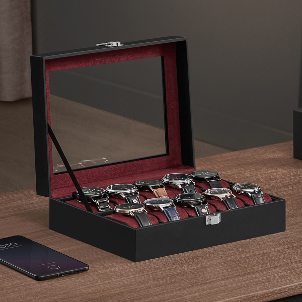 Θήκη Για 10 Ρολόγια (25.5x20.2x7.8) Songmics JWB010R01